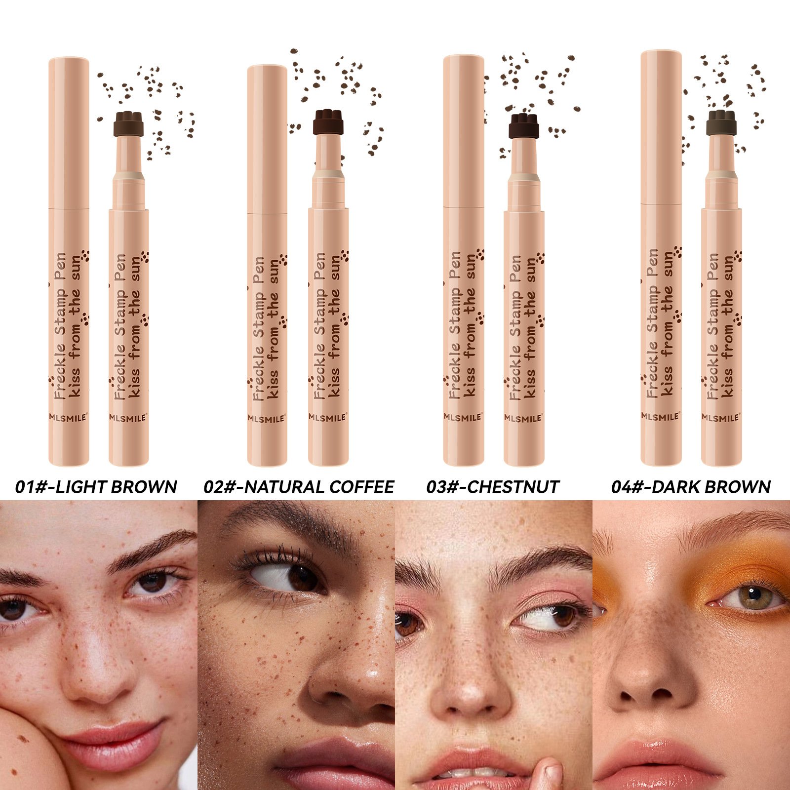 Cross-border special for simulation freckle pen natural color waterproof easy to color face makeup point spot pen freckle makeup point mole