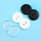 Resin Button Two-eye Bread Buckle Black Transparent Button Four-eye Thin Edge Wide Edge White Lining Coat Button Accessories
