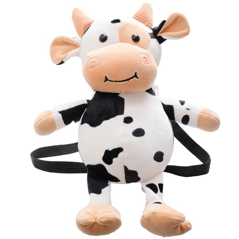 Wholesale children's small cow plush cartoon messenger bag cute women's shoulder parent-child mobile phone bag grab Doll Gift