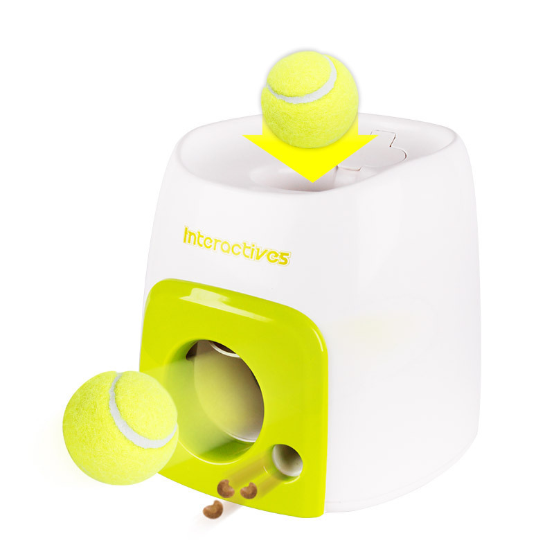 Amazon Dog Interactive Training Reward Machine Smart Pet Leakage Feeder Tennis Feeder Toy Pet Supplies