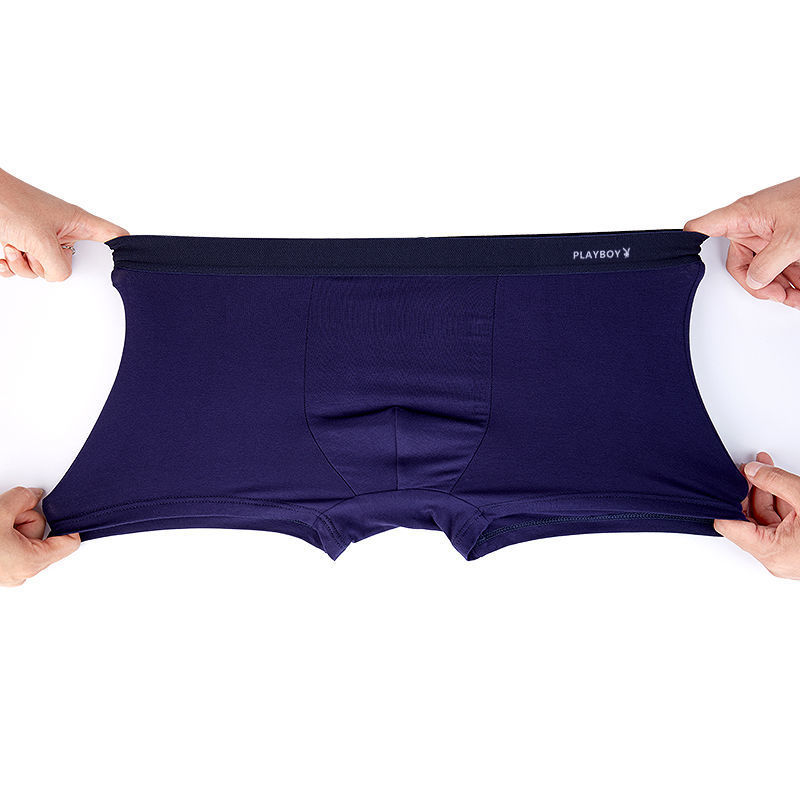 A gift box for men's cotton boxer underwear for boys adult antibacterial loose solid color boxer pants with large head