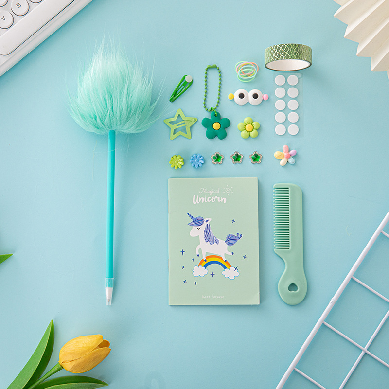 Cross-border new DIY toy plush pen stationery suit student prize gift diary suit