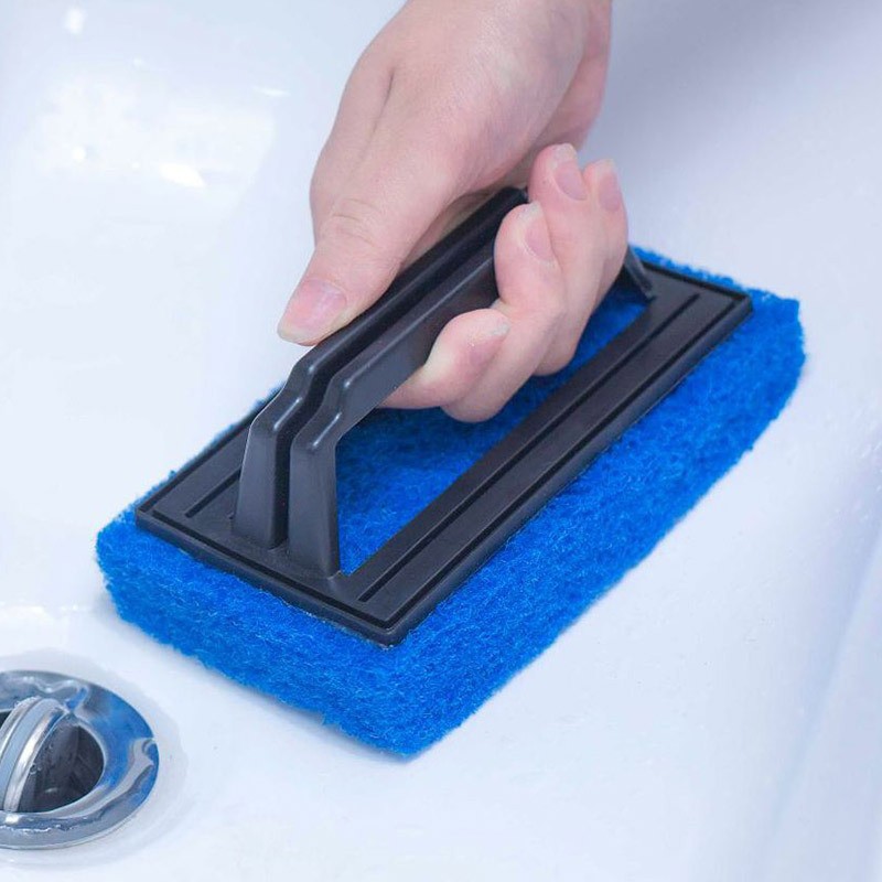 Rectangular pool brush bare bathroom tile brush with handle kitchen decontamination brush washing pot sponge cleaning brush