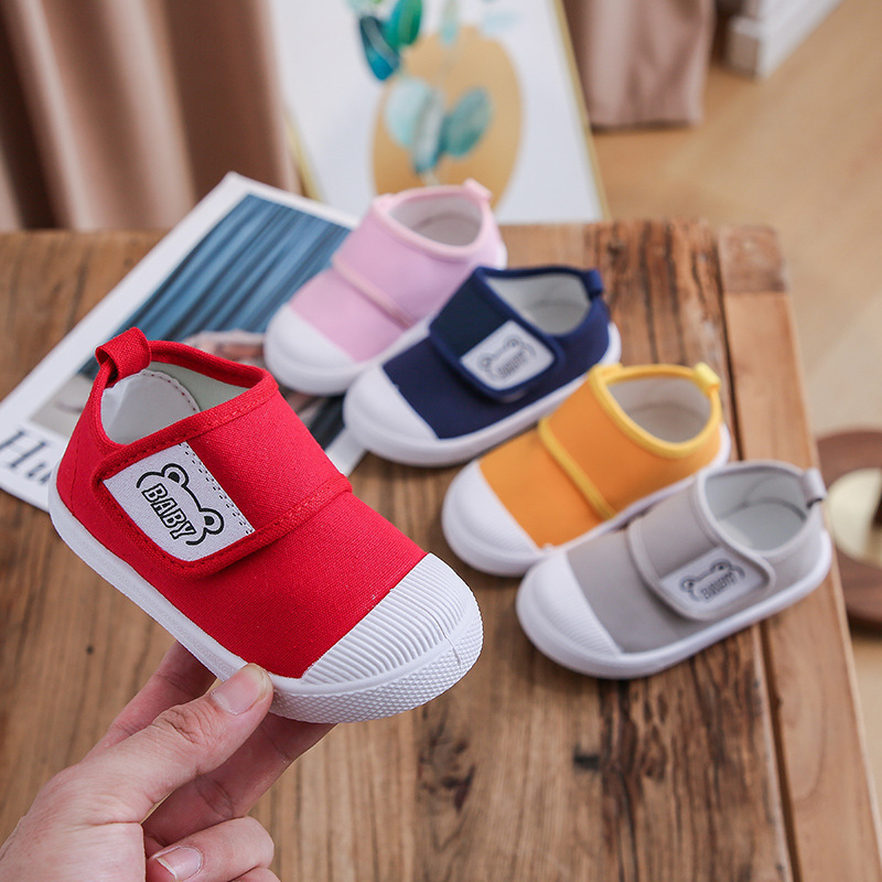 Funny Hook & loop children's shoes canvas shoes girls' shoes boys' shoes students' sneakers slip-on boys' and girls' shoes