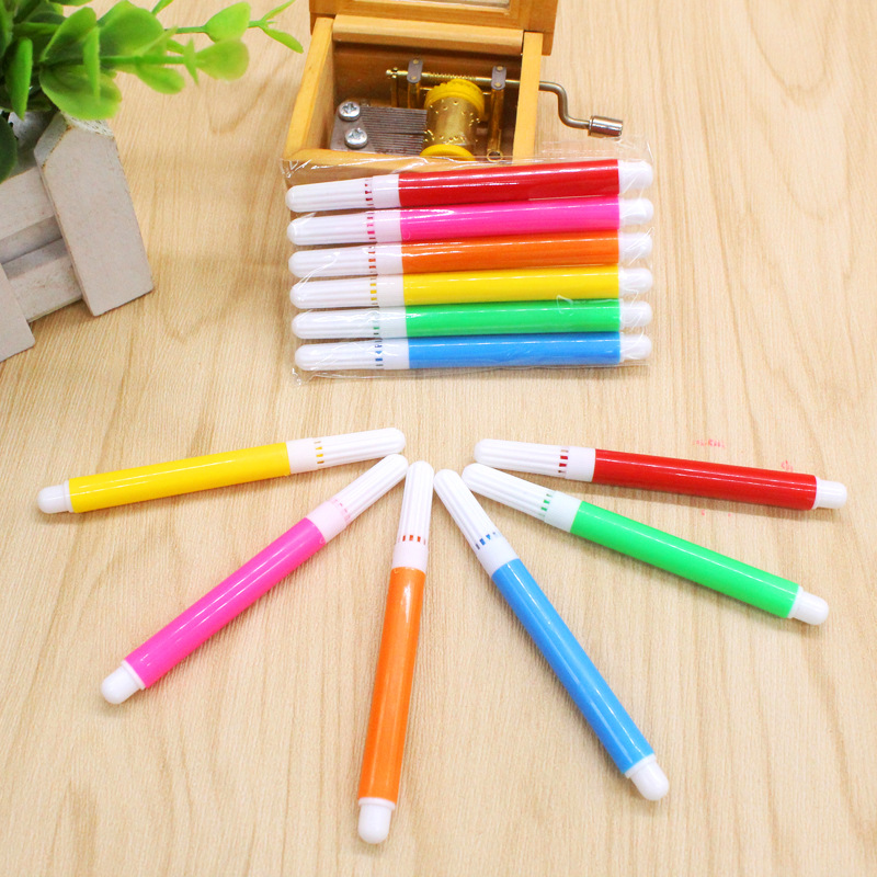 Children's kindergarten color painting watercolor pen color brush 6 color graffiti painting stationery