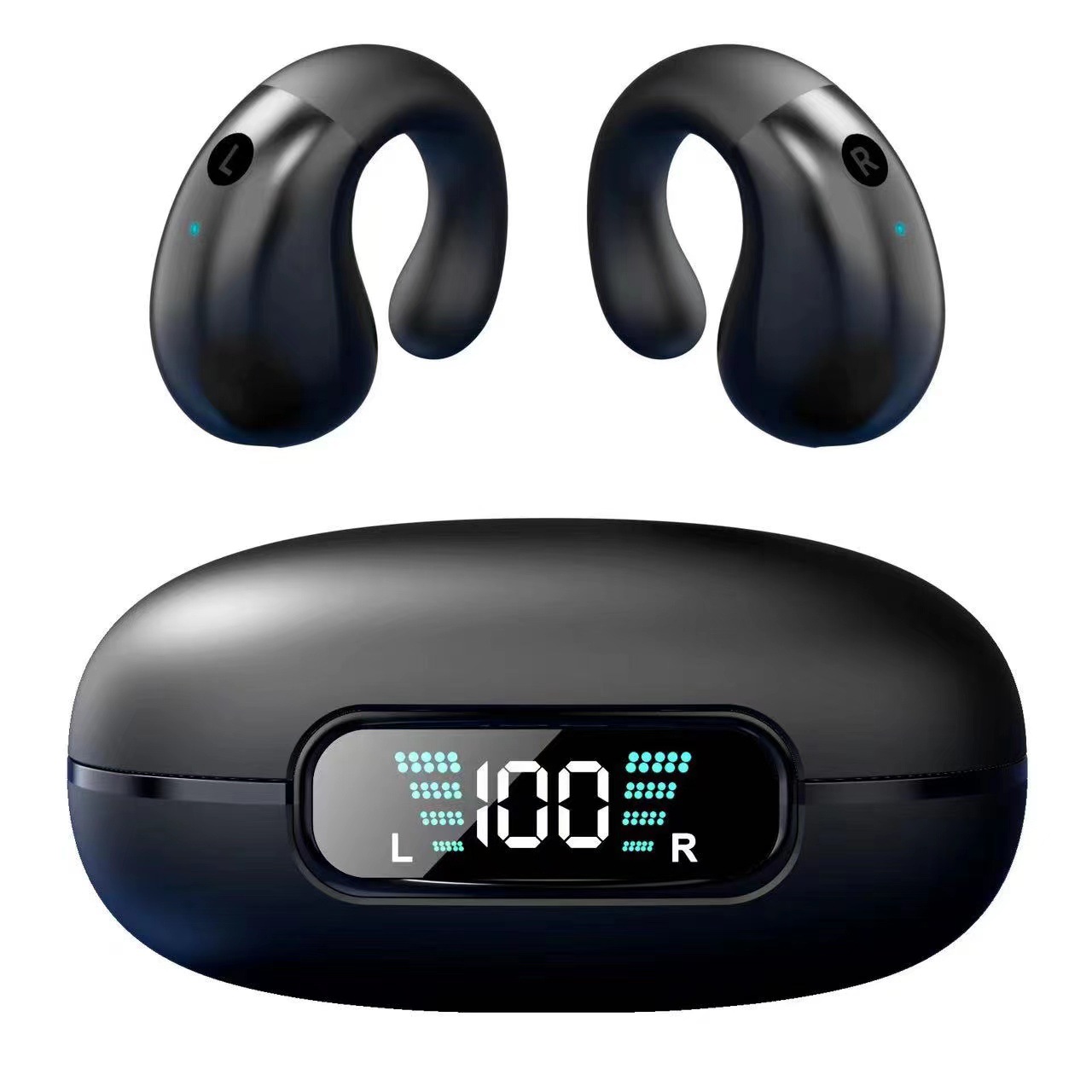Q92 new Bluetooth headset clip-on-ear digital display with charging bin true wireless binaural clip-on-ear business stereo