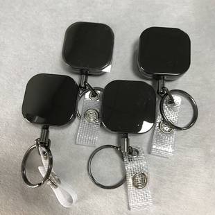 Square screw back clip high-grade durable zinc alloy gun color metal retractable easy pull buckle easy pull badge