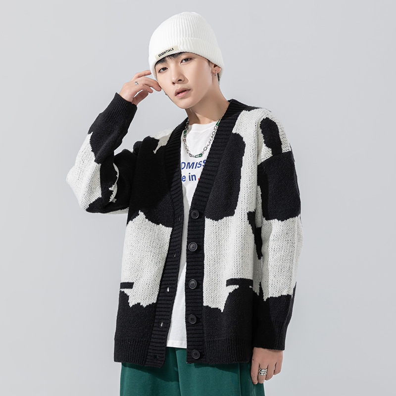 Cardigan Sweater Men's Coat 2022 New Autumn and Winter Korean Fashionable Fashion Matching Knitted Sweater Youth Top