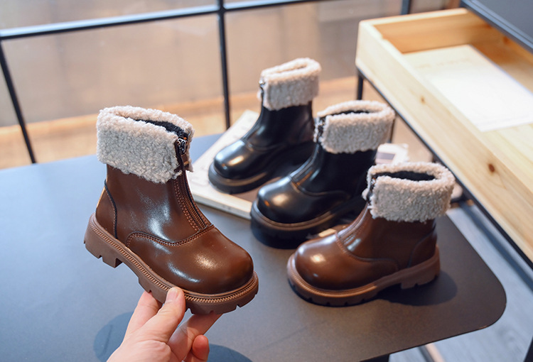 New children's cashmere warm cotton boots girls soft soled princess boots_voghion.com