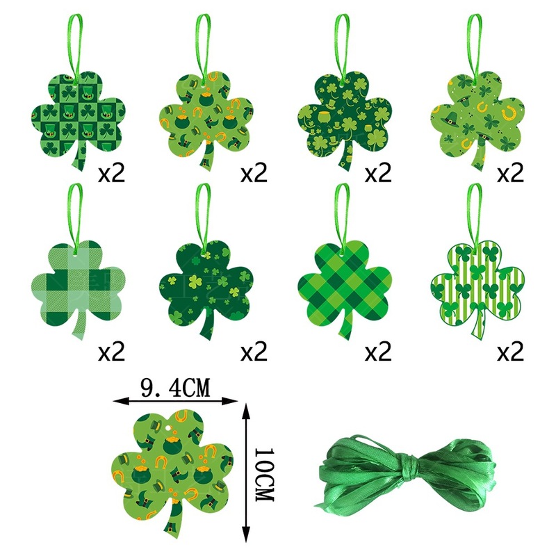 新しい聖パトリックの日パーティーデコレーションハンギングオーナメント三葉のクローバー装飾ペンダントお祝い行事用|undefined