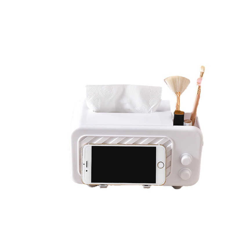 Creative tissue box multifunctional paper box living room storage tissue box mobile phone bracket spring tissue box wholesale