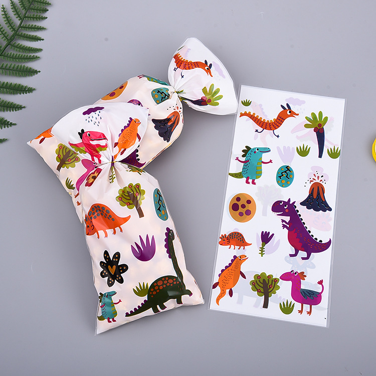 New Amazon animal candy bag opp flat pocket Children's Day gift bag cute dinosaur candy bag