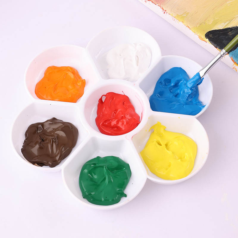 Plum Blossom Color Plate Children's Color Plate Disposable Color Palette Chinese Painting Watercolor Acrylic Oil Painting Color Box for Stall