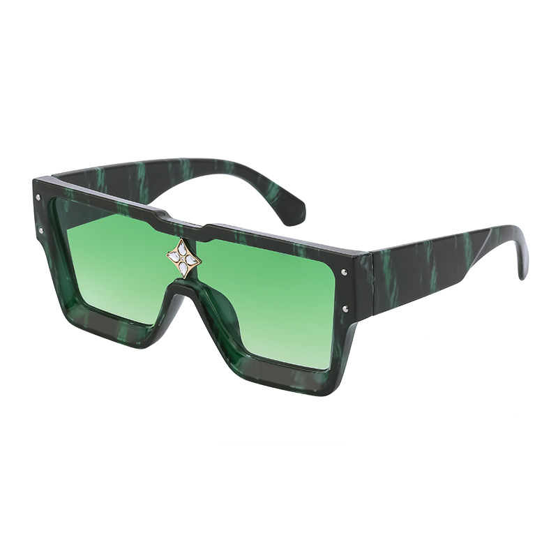 European and American millionaire large-frame sunglasses women's 2022 new one-piece online red sunglasses women's tide sunglasses