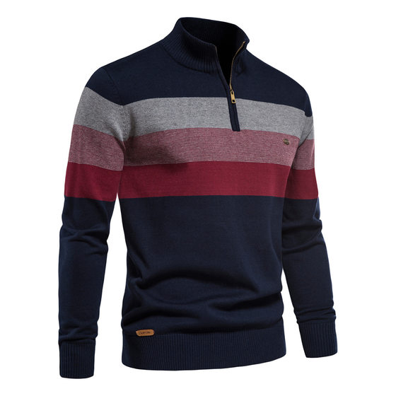 Europe and the United States cross-border foreign trade autumn and winter new men's open chest collar men's sweater pullover sweater men's