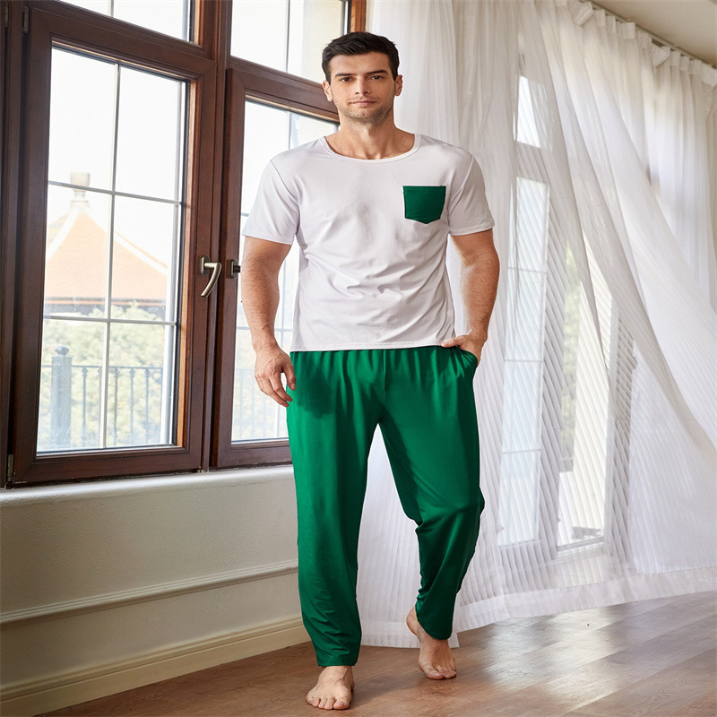 Foreign Trade Men's Home Clothes suit Autumn and Winter Casual Outwear Explosions Men's Short-sleeved Crewneck Pants Boys Pajamas Pants