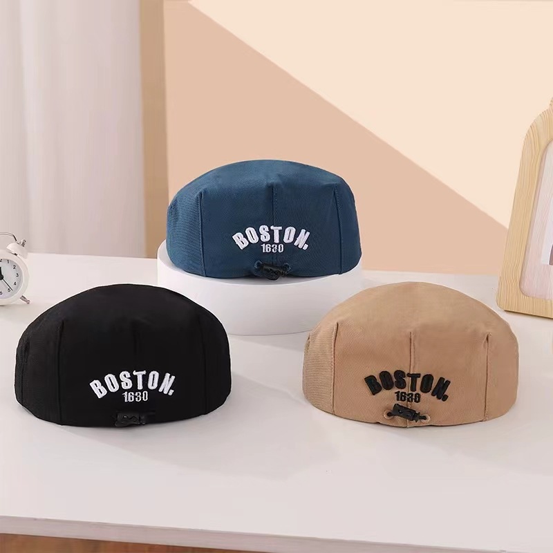 Chapeau de style coréen pour bébé, nouveau style, béret en denim tout-en-un, casquette pour garçon, casquette ajustable vers l'avant pour fille_voghion.com