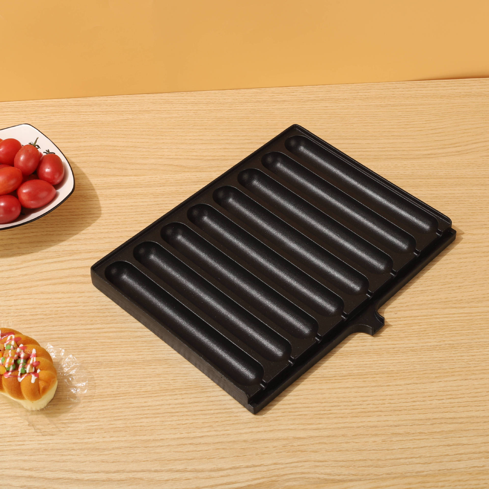 8-tube sausage baking pan with oil nozzle secret sausage baking sausage machine hot dog commercial sausage baking template sausage grinding tool baking pan