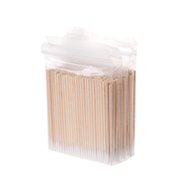 Cotton swab stick disposable tattoo pointed cotton swab pointed wooden single-head wooden stick small cotton swab eyeliner sanitary cotton swab stick