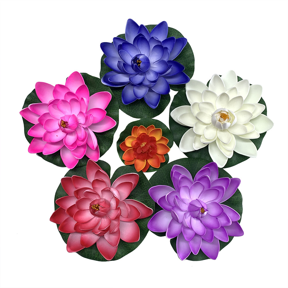 EVA simulation Lotus lotus leaf pond fish tank decoration Buddhist temple offerings eternal flower foam fake flower water lily fake lotus