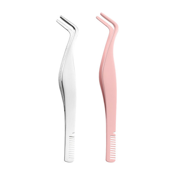 Hot false eyelash tweezers eyelash grafting tweezers eyelash tweezers golden feather clip eyelash clip beauty tools wholesale