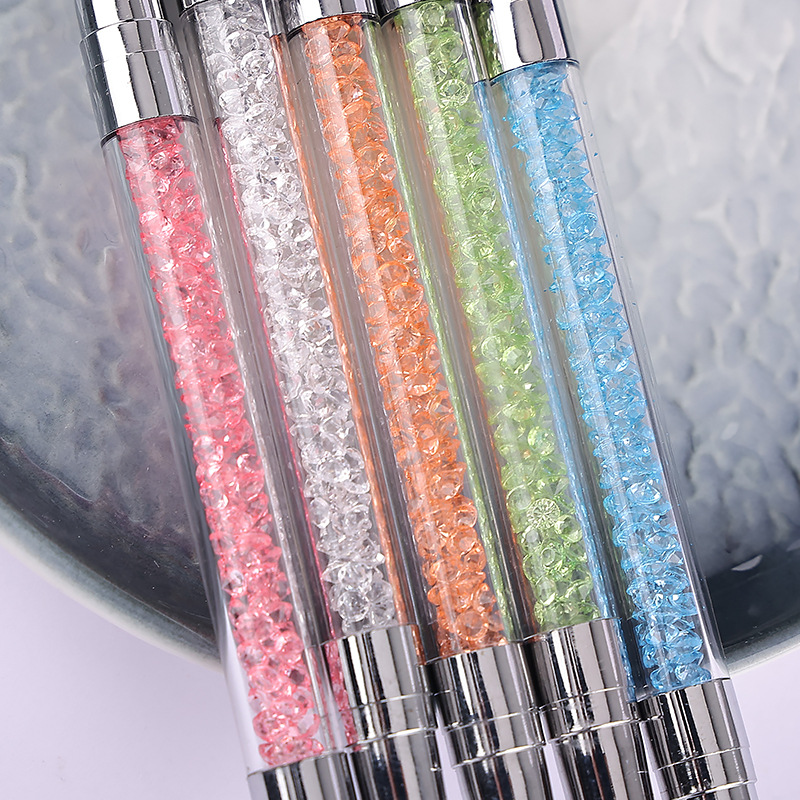 Nail silicone pen double head set double bevel cone pointed Halo gradient powder coated drill rod embossing painting pen