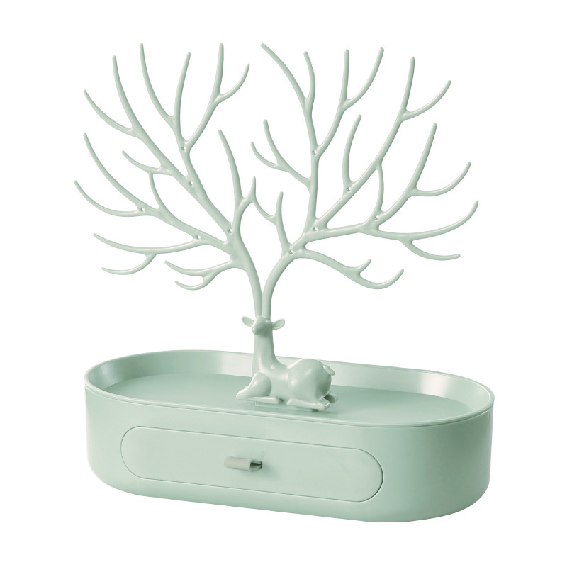 Creative deer jewelry rack desktop antler tree-shaped stud earrings necklace display rack hallway key storage rack