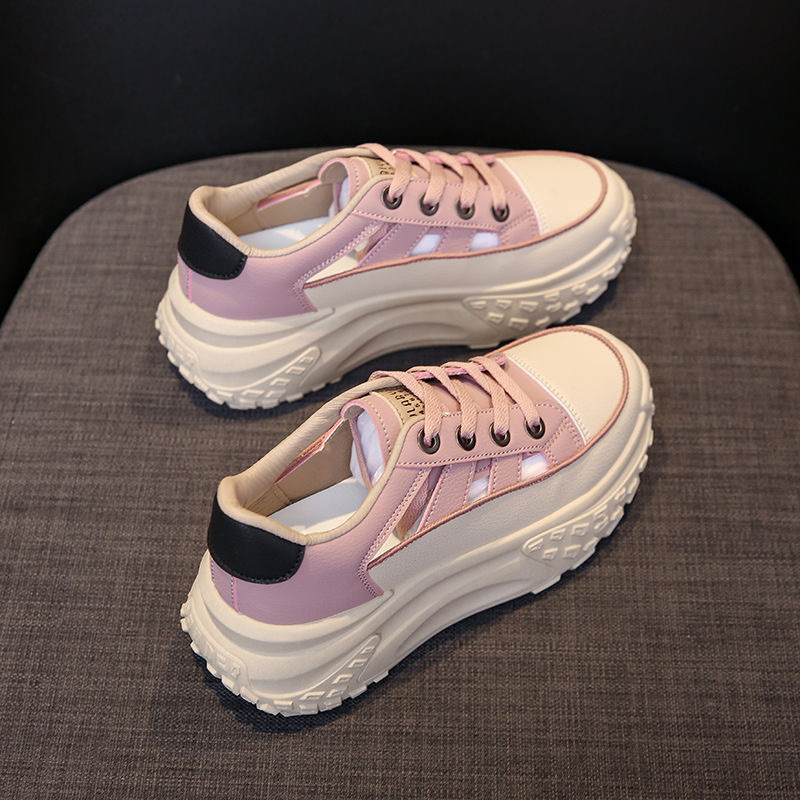 Sandals Women's 2024 Summer Thick-soled Lightweight Torre Shoes Hollow Casual Shoes Breathable Height-increasing Single-layer Shoes Korean Style Casual