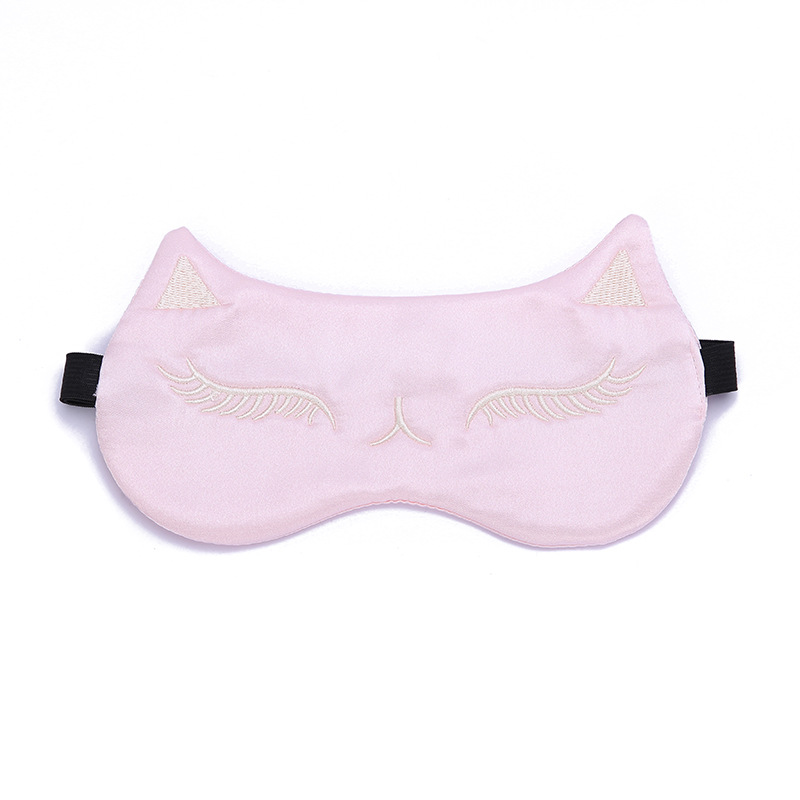 2022 new cute cartoon artificial silk Mulberry silk eye mask shading eye protection comfortable sleeping children eye mask wholesale