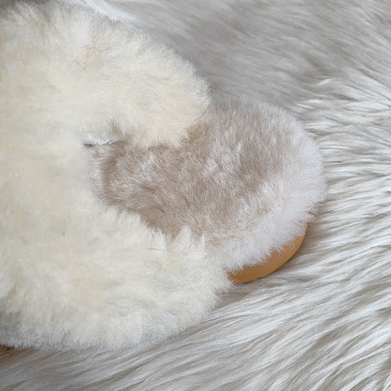 Baotou Mao Mao slippers women's outer wear 2022 new fur one thick-soled household shoes non-slip flat cotton-padded shoes_voghion.com