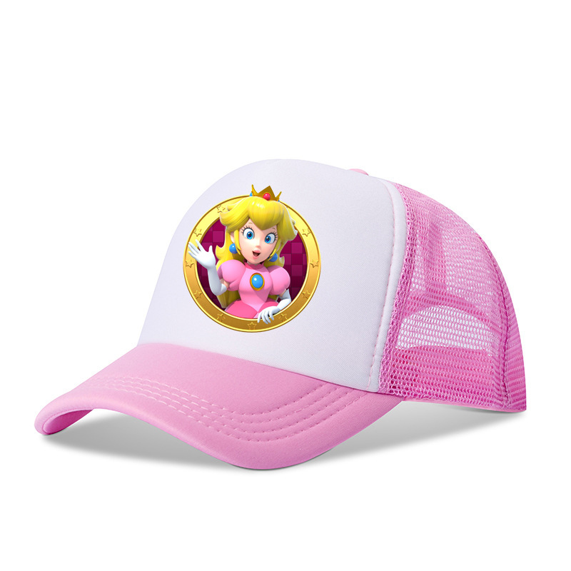 Super Mario Brothers Hat, Children's Cartoon Sunshade Hat, Breathable Princess Peach Hat