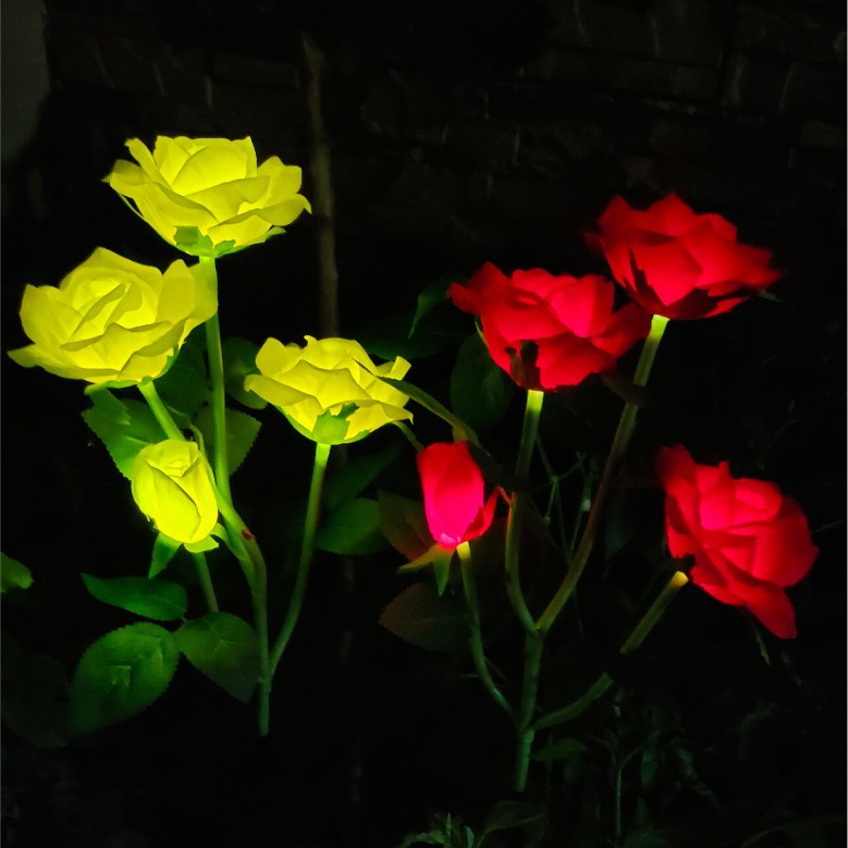 太阳能仿真花灯LED百合花地插灯向日葵草坪灯玫瑰花庭院灯 装饰灯