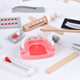 Children's wooden play house hand carrying medical bag cloth bag doctor toy simulation tooth model stethoscope toy
