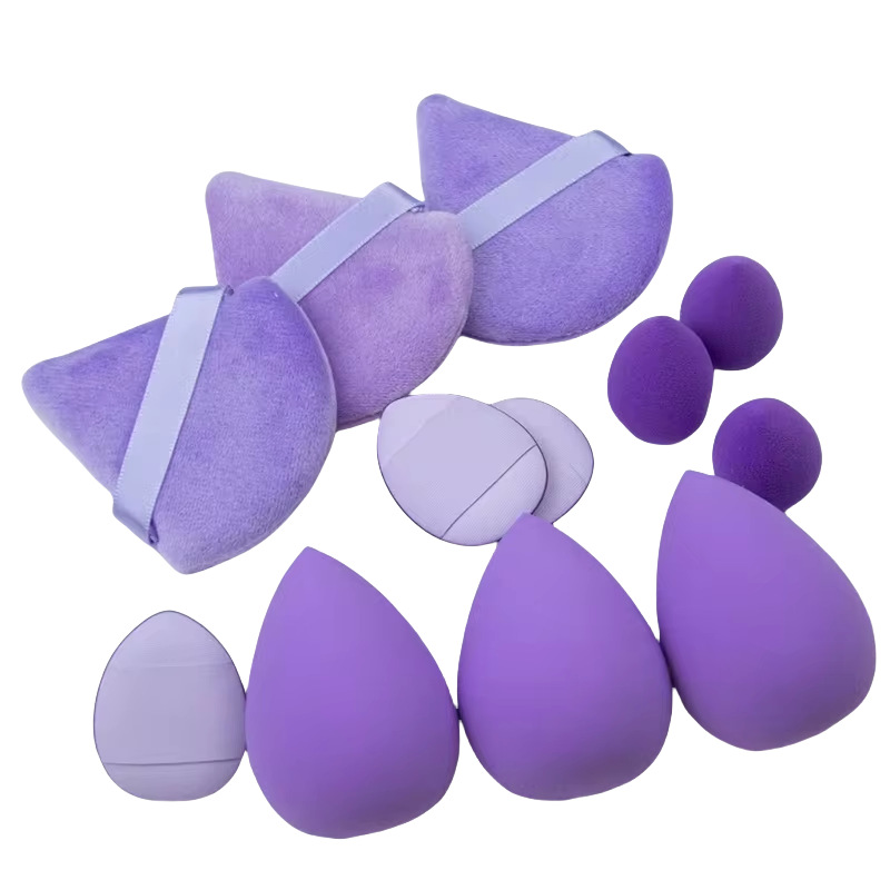 Cross-border Explosions Solid Color Beauty Egg 12-piece Set Mini Thumb Powder Flocking Powder Air Cushion Makeup Egg Makeup Egg
