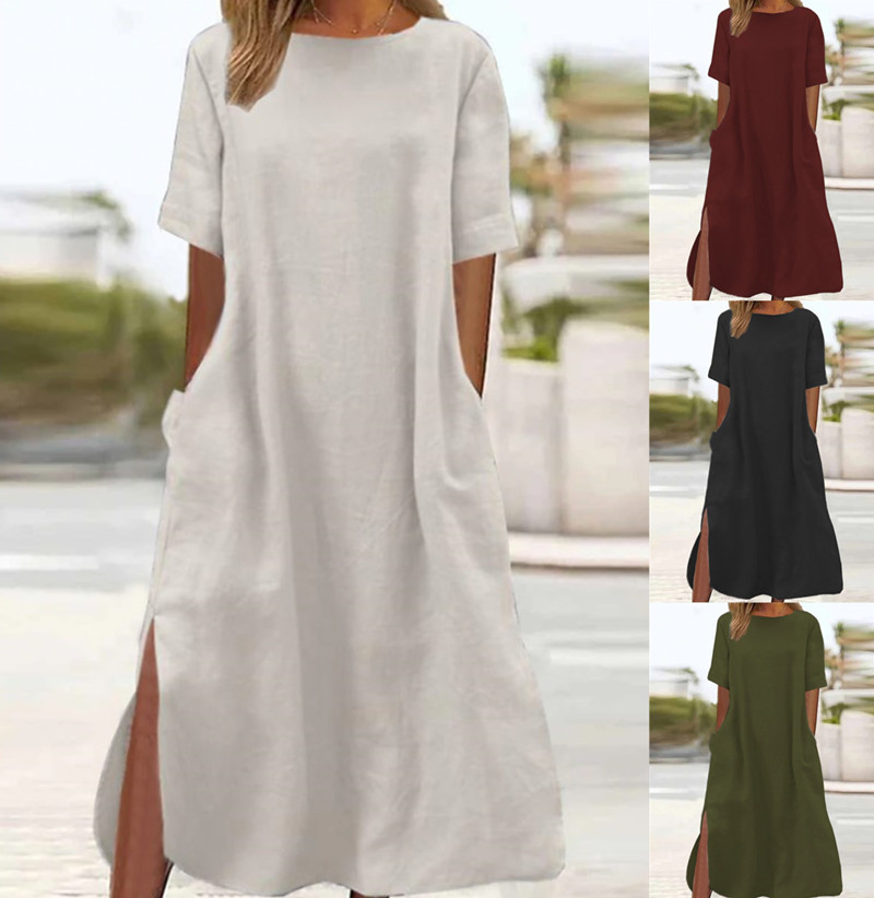 European and American Cross-border 2023 Foreign Trade Women's Large Size Long Casual Dress Women's Casual Long Dress