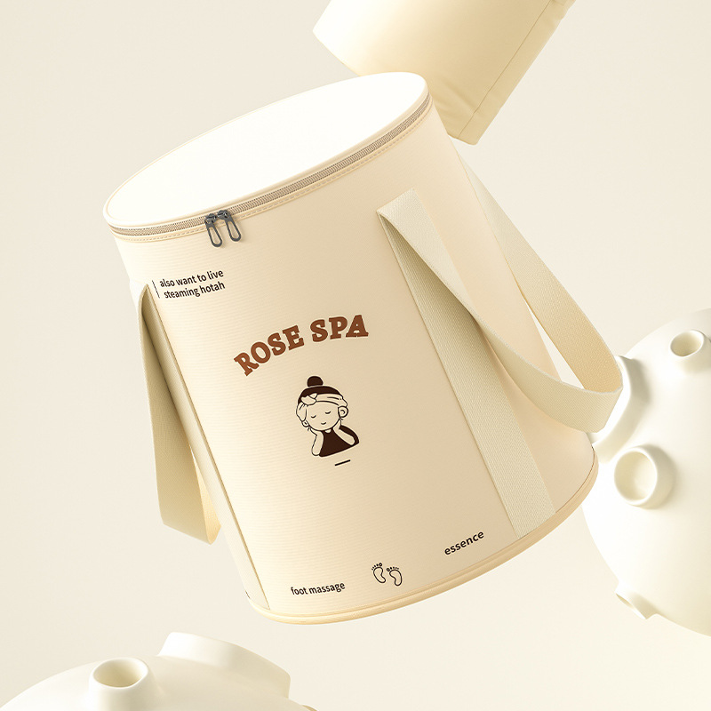Foldable foot bath bucket foot bath home portable foot bath bucket insulation foot bath bag dormitory deep bucket over calf