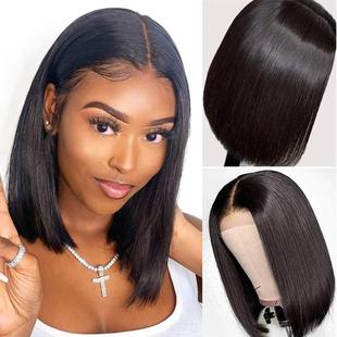 Independent station New European and American women's short straight hair micro curly bobo head wig high temperature silk chemical fiber hair manufacturers in stock