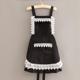Heavy industry lace strap princess dress pure black (water repellent)