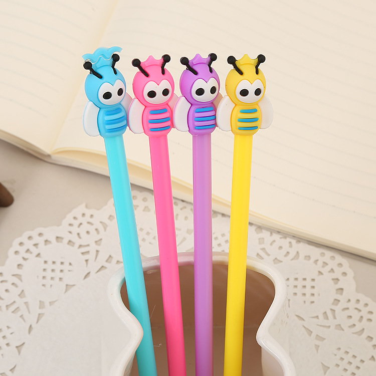 Cute bee-shaped gel pen creative student examination writing pen office stationery needle tube sign pen wholesale