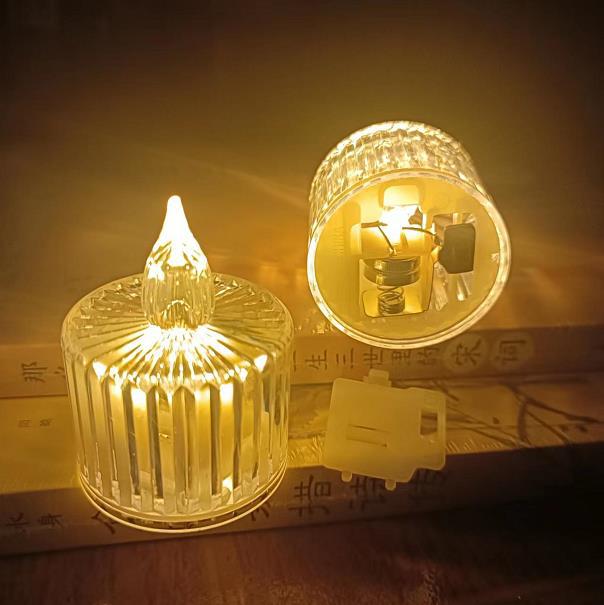 Transparent strip candle light LED electronic candle small tea Wax Bar decorative light birthday gift acrylic candle