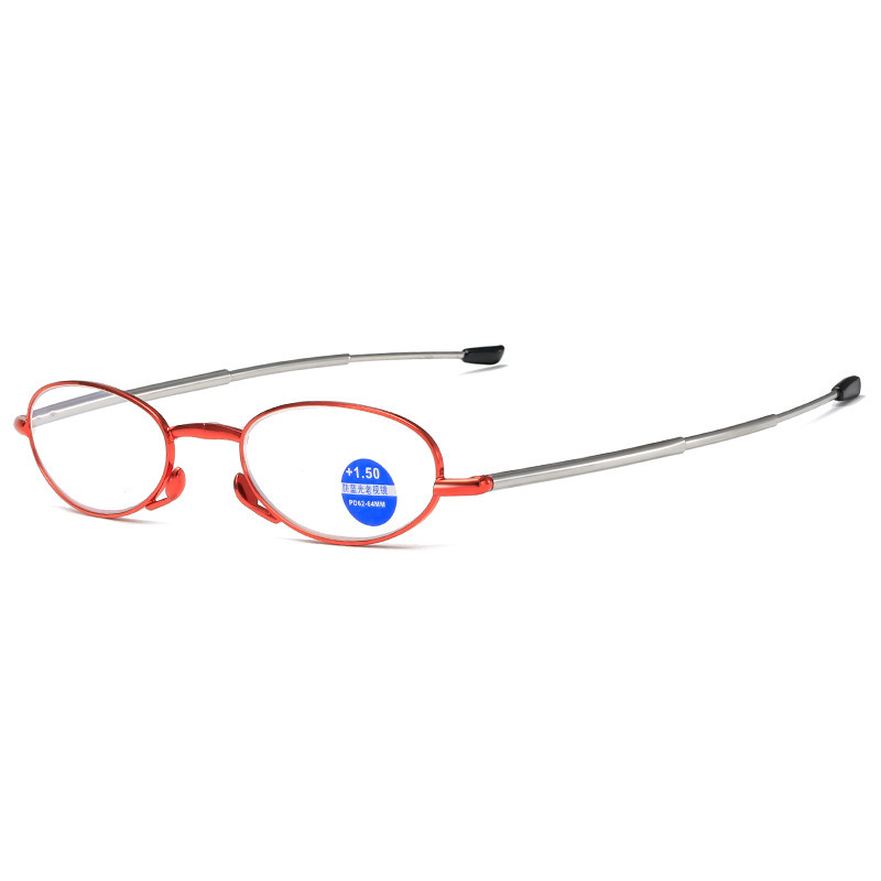 Antenna folding full frame presbyopic black frame anti-blue light anti-fatigue silver simple metal frame presbyopic glasses for the elderly