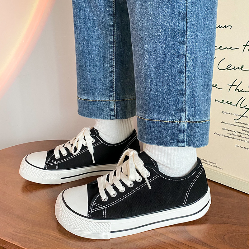 Spring 2022 ins All-match Korean-style Canvas Women's Shoes Thick Sole Retro Classic New Color Street Shoes