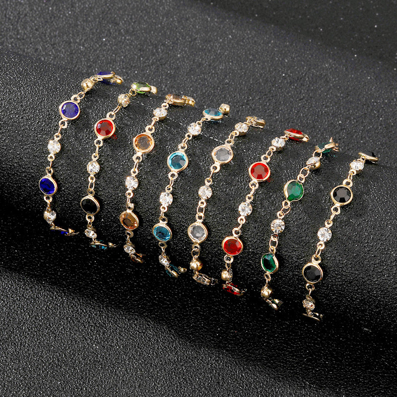 New cross-border AliExpress Amazon hot selling personalized accessories elegant women's all-match fashion colorful crystal bracelet