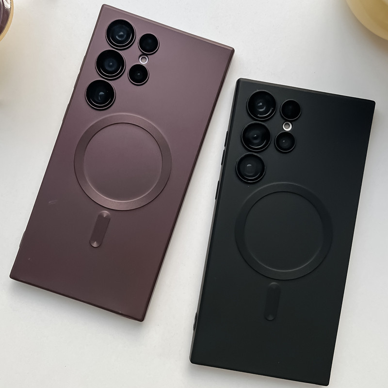 適用於三星S23ultra手機殼s22金屬漆s21磁吸note20簡約s23p代發軟