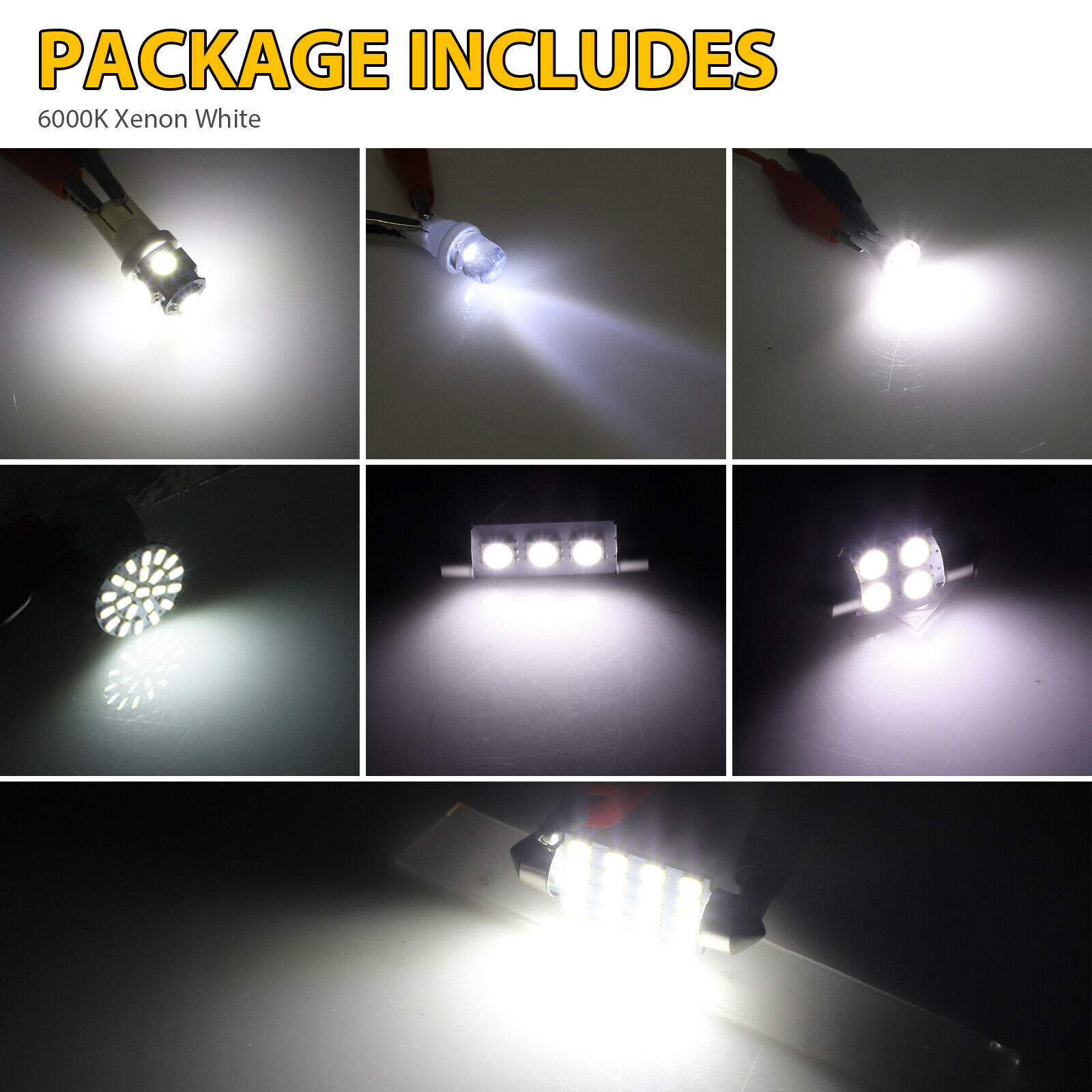 Car LED combination set 42PCs T10 indicator width light double tip reading light license plate light indoor door light