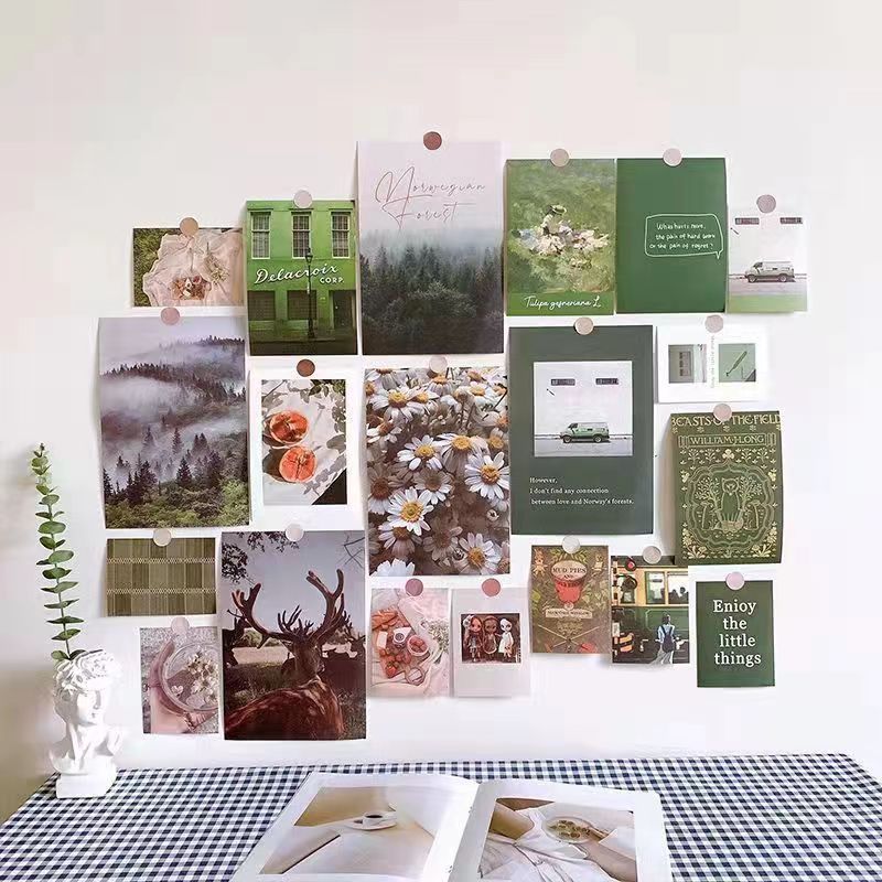 ins beautiful landscape art wall stickers room bedroom wall decoration poster self-adhesive stickers background photo props
