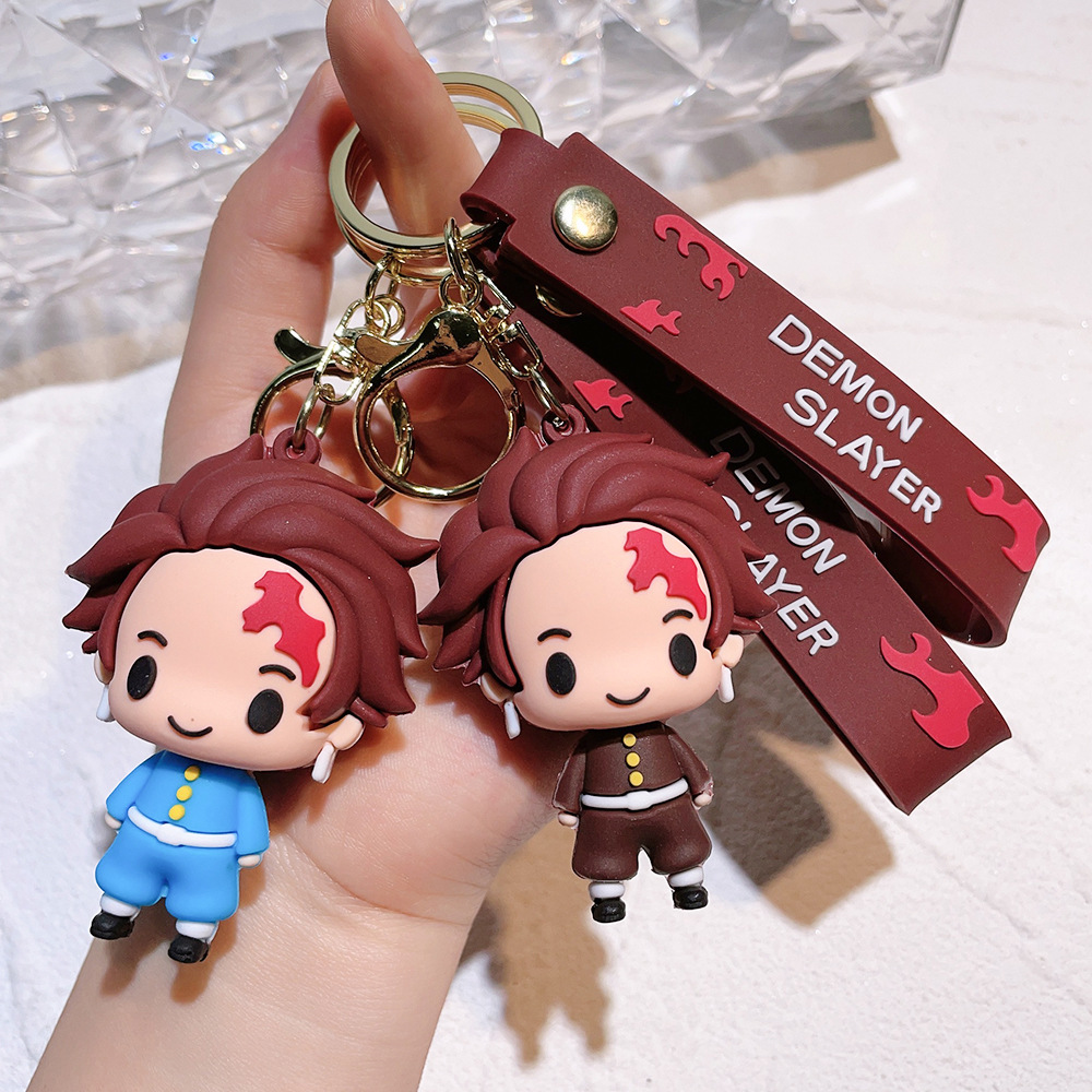 The new version of the Q Ghost Blade key chain charcoal Lang you beans Yi help doll schoolbag hand gift