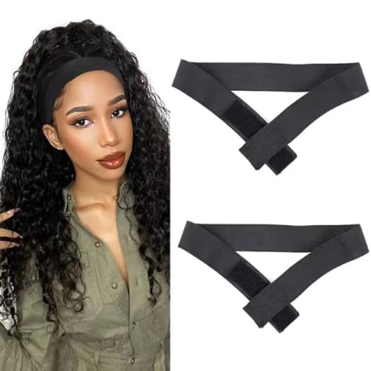 Amazon Elastic Band Velcro Wig Fixing Band Quality Assurance High Quality Black Wig Hair Band