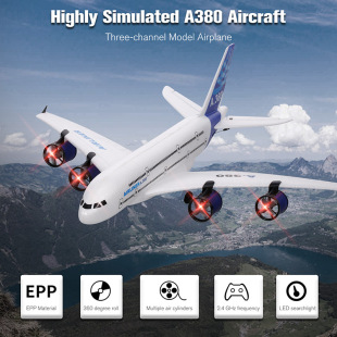 Cross-border remote control A380 airliner foam glider 3.5 Channel rear push dual power remote control aircraft toy