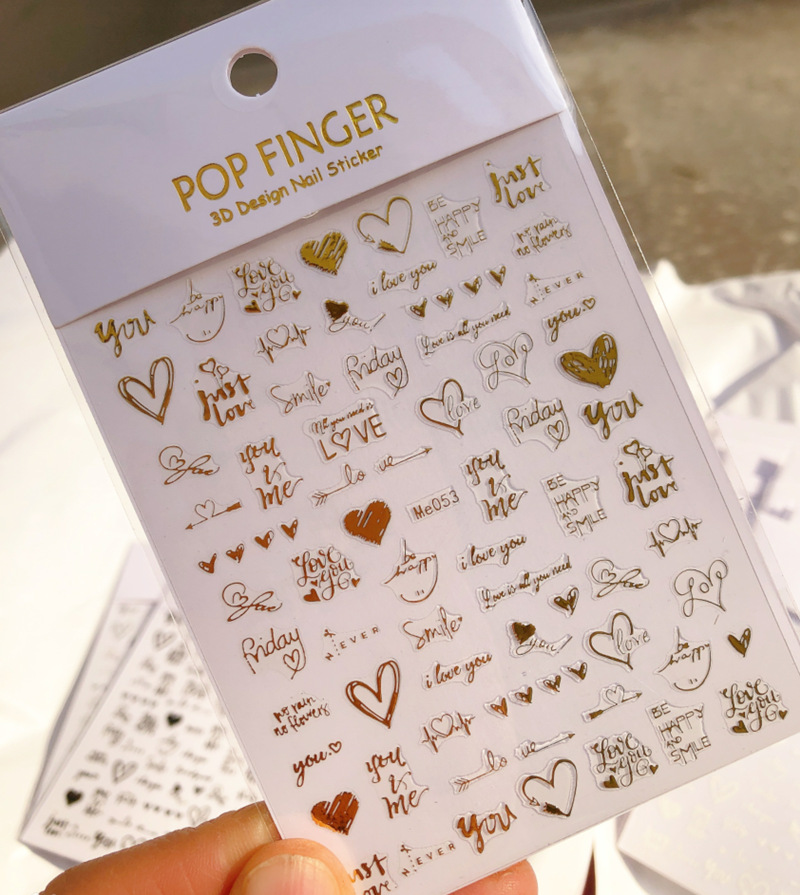 Valentine's Day Nail Art Stickers Cross-border E-Commerce Rose Heart-shaped Valentine's Day Letter Nail Art Stickers ME053-062